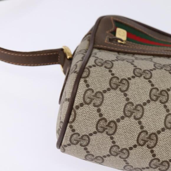 GUCCI GG Supreme Web Sherry Line Bag PVC Beige Gold 56 02 087 Auth 143328 - Picture 9 of 16